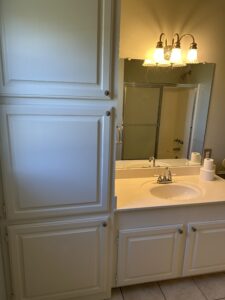 Bathroom white cabinets