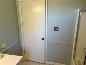 bathroom wall and door and trim painting